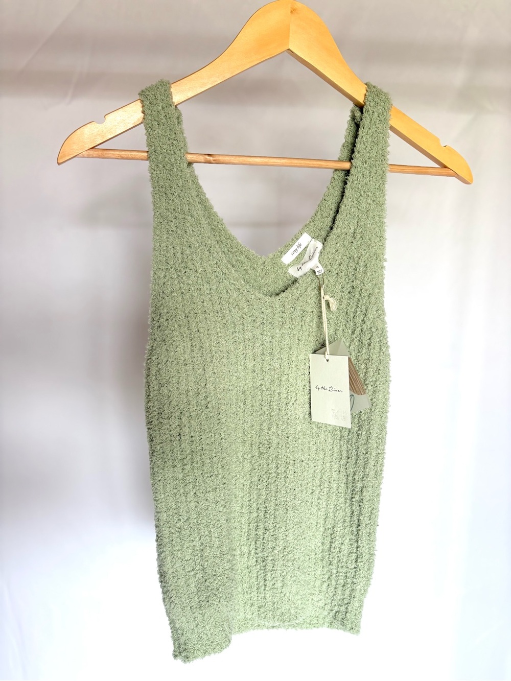 By the river Cozy collection Sage Green Knit Tank Top